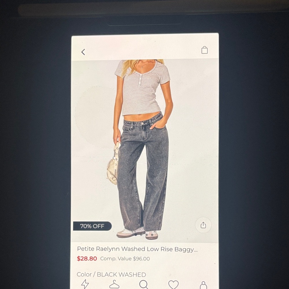 Edikted Black Washed Wide Leg Jeans